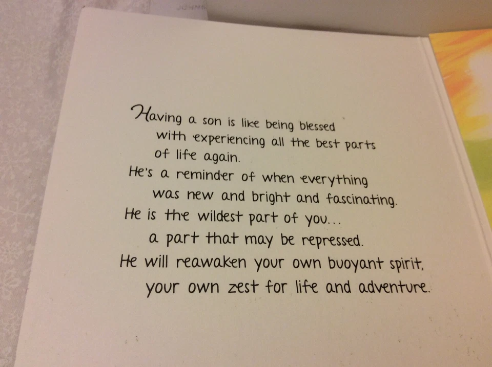 TARJETA DE FELICITACIÓN BLUE MOUNTAIN ARTS SON Nueva con Sobre "Lo que hace que un HIJO sea tan especial Foto 3 de 4