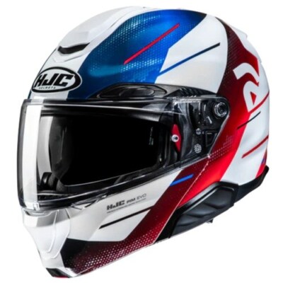HJC Motorrad-Klapp-Helm RPHA 91 Fiberglas Sonnenbl. BLAT weiss-rot-blau ECE22.06