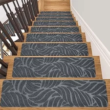 15 pcs Non-Slip Stair Treads for Wooden Steps Stair Treads Carpet Indoor, 8*30in