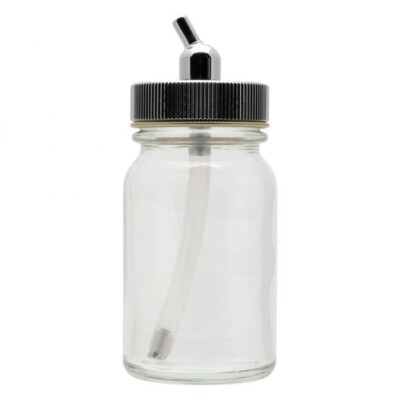 Iwata I 420 2  I 4202 Glass Siphon Bottle with Metal Adaptor Cap 1.5 oz - 44 ml