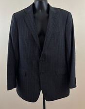 POLO RALPH LAUREN Mens 42L Gray Striped Virgin Wool Bradford Jacket Blazer EXC