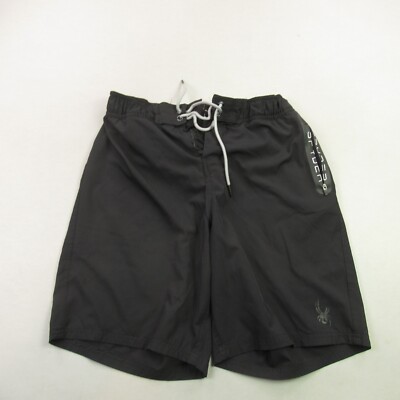 Spyder Shorts Mens Large Black Pockets Swimwear Surfer Casual Swim Trunks