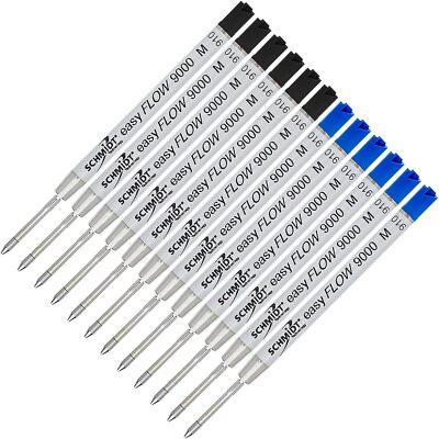 Schmidt easyFLOW9000 Black, Blue, Ballpoint Refill, Tip 1.0mm - Pack of 12