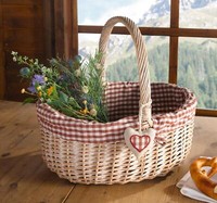 "Einkaufskorb BüGelkorb Autokorb \"Karo\" Aus Weide, Landhaus Stil, Picknick Korb"