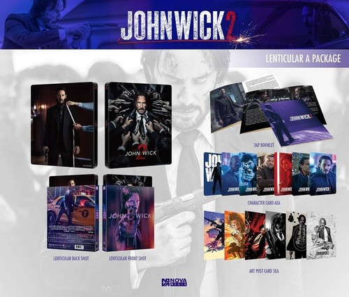 John Wick Chapter 2 Lenticular Slip STEELBOOK (Blu-ray, Korea) NovaMedia # 690 - Photo 5/10