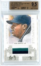 2012 SPORTKINGS INDUSTRY SUMMIT #12 KEN GRIFFY JR. RELIC + ON-CARD ART! BGS 9.5