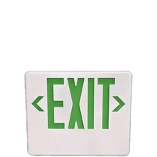DUAL LITE EVCHLUGW12-0 GREEN EMERGENCY LED EXIT LIGHT LED COMBINATION SIGN