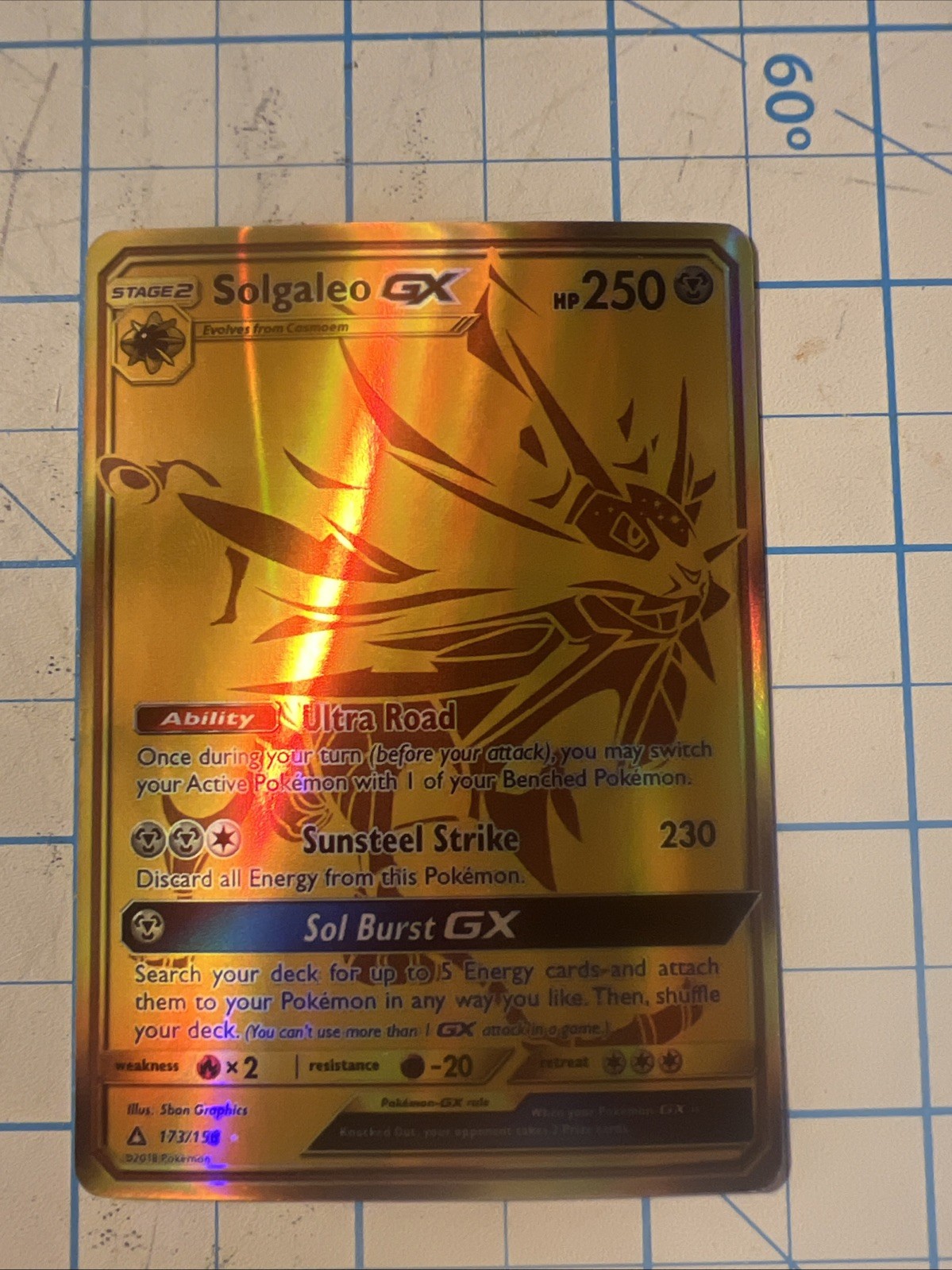 Custom Solgaleo Gx Fun Fan Art Pokemon Card 173/156