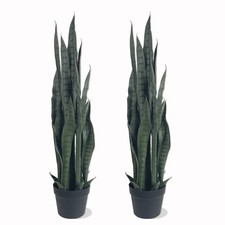 Potted Snake Plant Trio - 3ft Artificial Set of 2