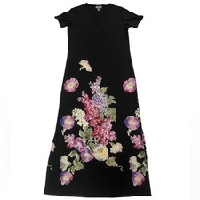 NWT Deadstock Vintage Y2k 90s Notations Floral Formal Modest Maxi Dress Size S