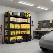 72" H Garage Shelving Heavy Duty 3000 LBS 5 Tier Storage Shelves Adjustable M...