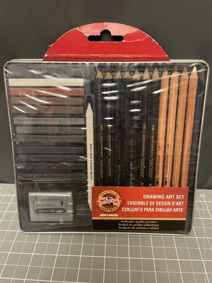 24 Pc Koh-I-Noor Gioconda Drawing Art Set Tin Sketch & Artist Case Quality