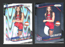 KIKI IRIAFEN 2 Card Lot 2025 Prizm WNBA Rookie Variation White Seismic #149/Base