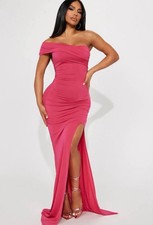 Fashion Nova Hot Pink Fitted Event Dress Women's Size XS