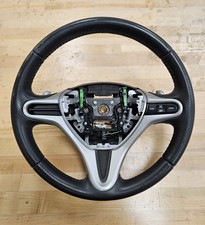 Oem 2009-2014 Honda Fit Sport Black Leather Wrapped Steering Wheel Paddle Shift