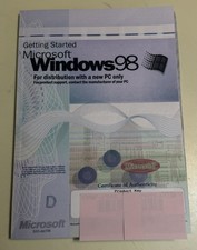 MICROSOFT WINDOWS 98 Product Key Only - No Disc