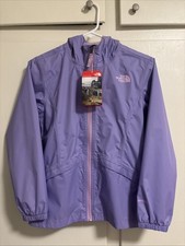 THE NORTH FACE Girls 10/12 Youth Zipline Rain Jacket DryVent Purple Lavender NWT