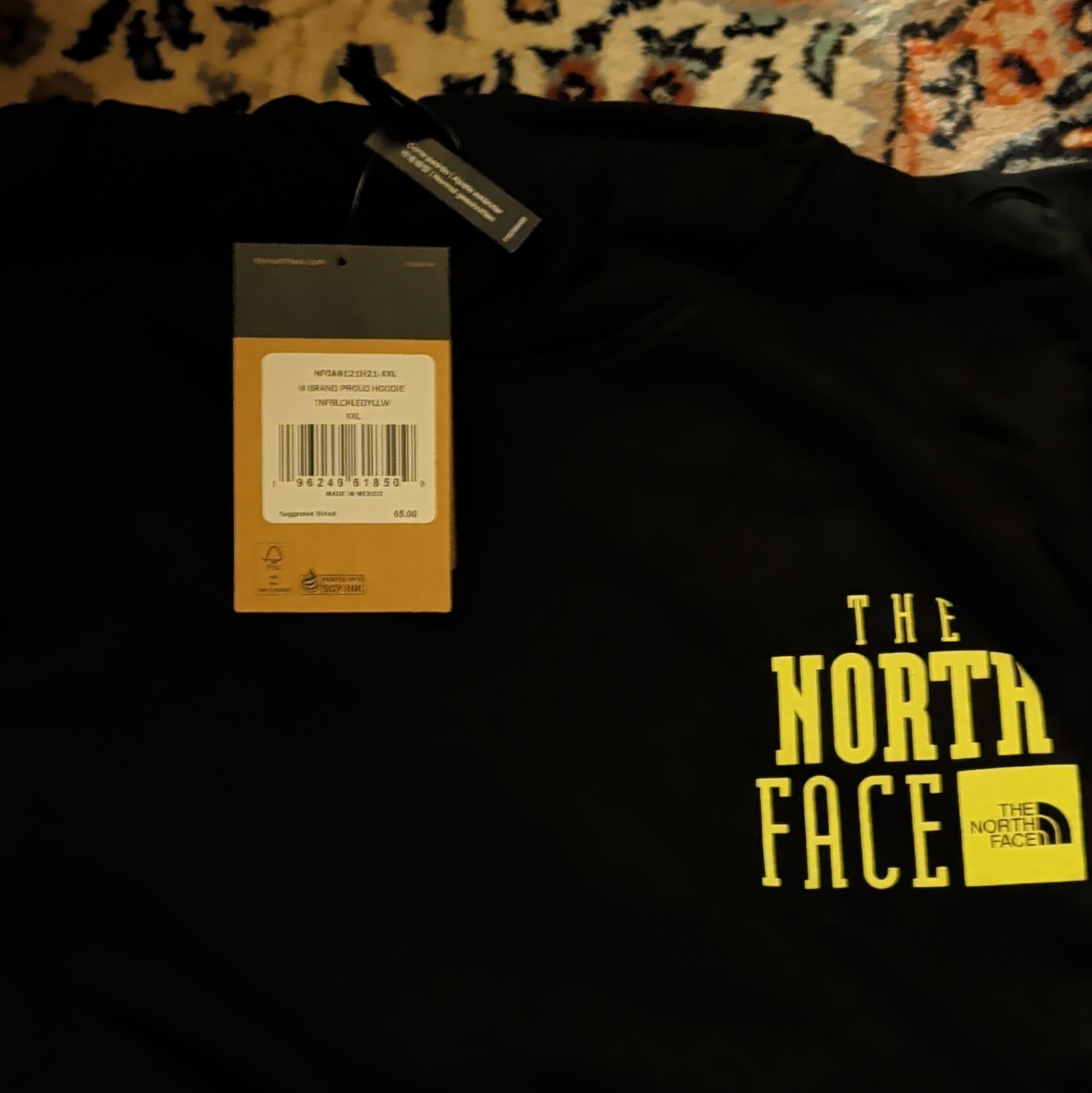 The North Face Men's Black Pullover Hoodie w/ Logo, Regular Fit Size XXL