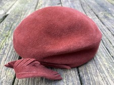 Ladies Pillbox Hat Union Made Deluxe Brown Velour Merrimac Body Import Fur Wool