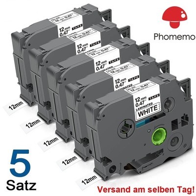 5x Schriftband TZe-231 12mm für Brother P-Touch PT-H100LB E100 H105 1000 1010