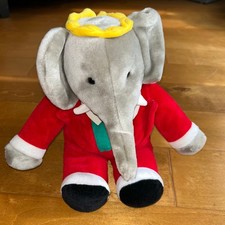 Vintage 1988 Gund Babar the Elephant Plush Macy's Exclusive Red Suit