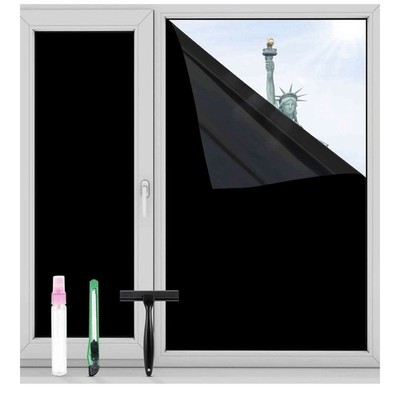 Total Black Out Window Film PET materials, Blacks 100% UV 27.6x78.7  Roll
