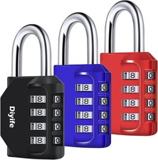 Combo Lock for Lockers, 4 Digit Combination Padlock, 2 Pack Pad Locks with Code