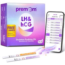 Premom 50 Piece Quantitative Ovulation Pregnancy Test Strip Kit 40 LH 10 HCG