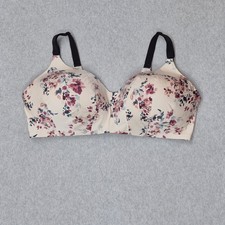Torrid Curve Women Bra 40DDD Beige Floral T Shirt Wireless Lightly Lined