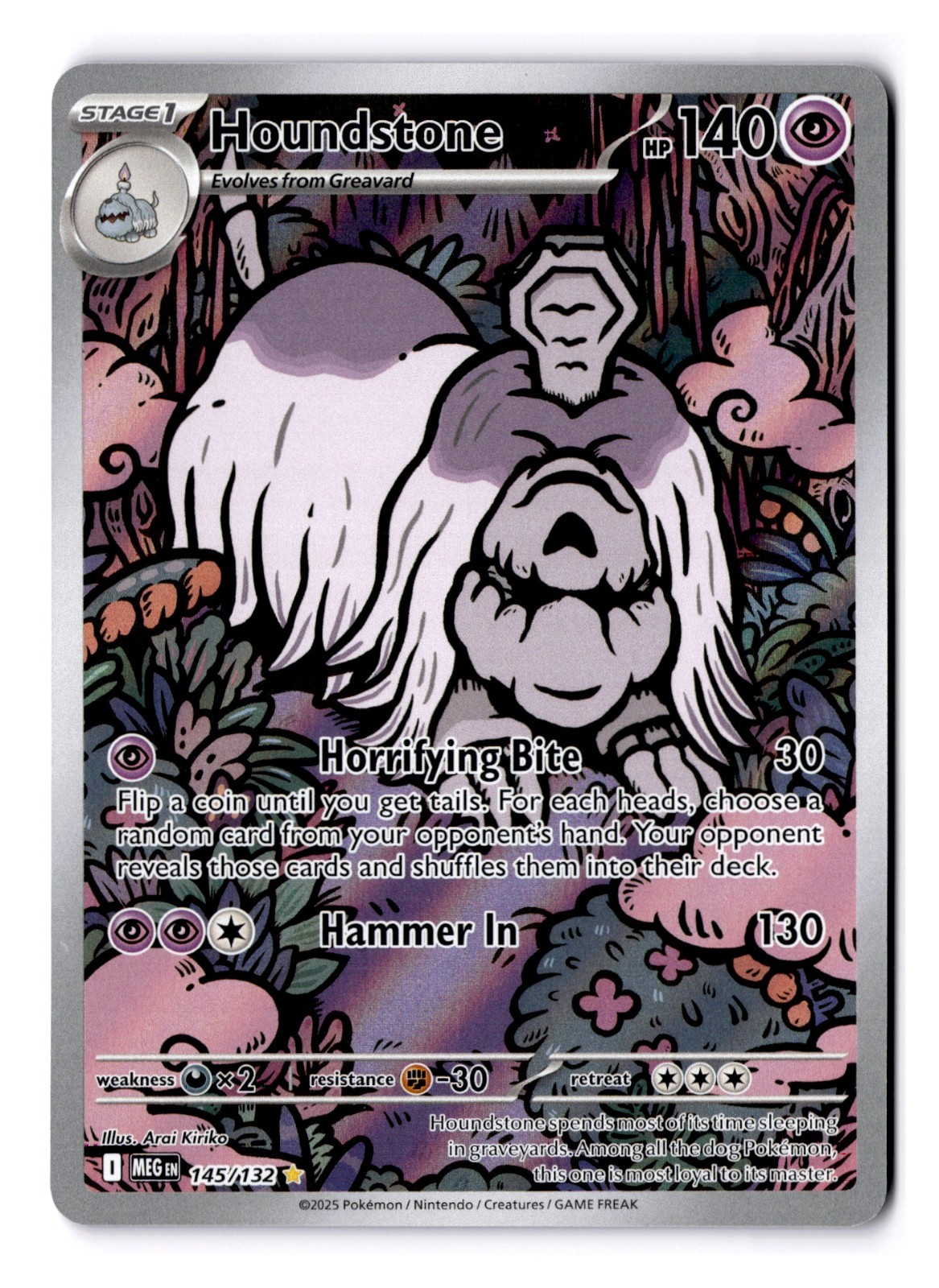 Houndstone 145/132 Illustration Rare ME01: Mega Evolution Pokemon TCG NM