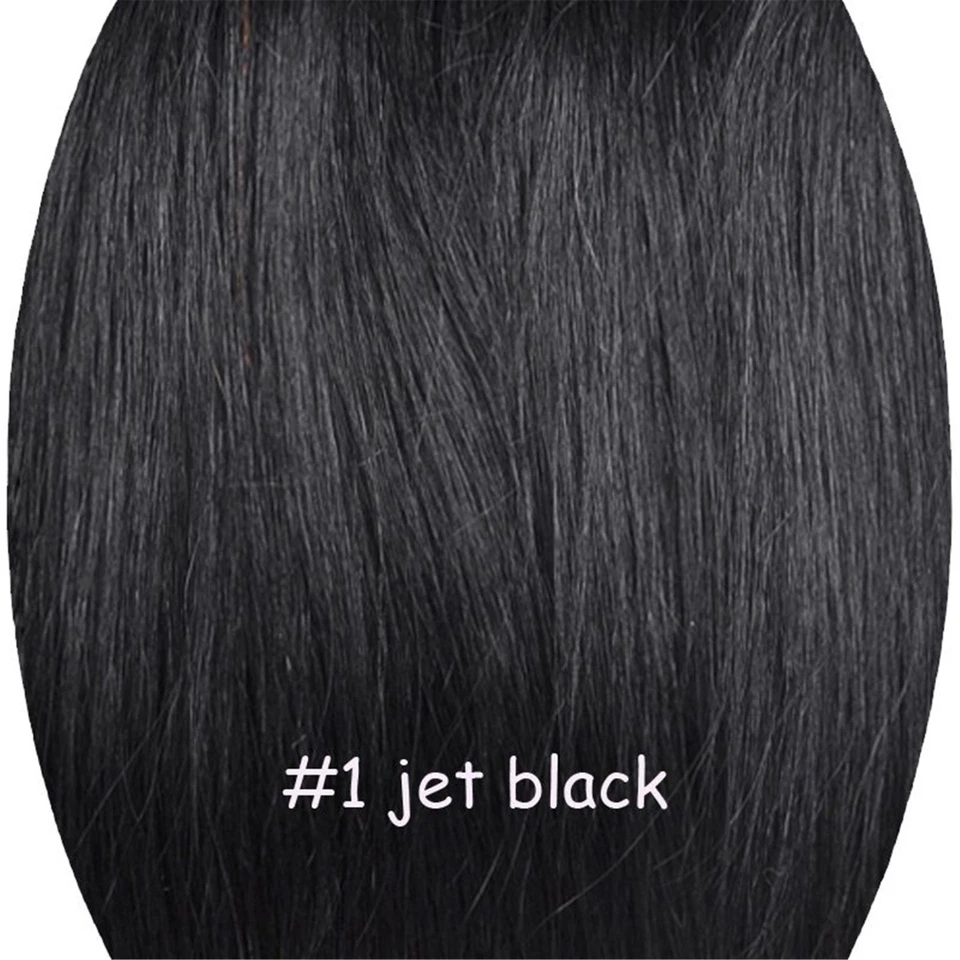 150gr Jet Black Invisible Wire Weft Flip In Echthaar Extensions Full Head - Bild 3 von 4