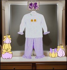 Girls NWT Classic Whimsy Smocked Pants Set Thanksgiving Gingham Free Bow 5