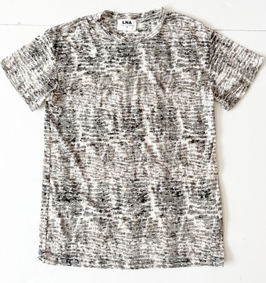 LNA  T Shirt Women XS Python Print Burnout Cut Shoulder Stretch Lightweight