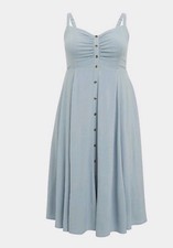 NWOT Womens Torrid Light Blue Button Front Midi Dress size 4