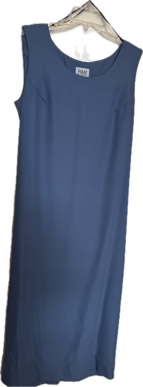 R&M Richards Women's Dress 2-Piece Maxi Jacket Blue White Size 10 Open Front