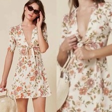 Reformation Grace floral mini vacation dress RETAIL 250