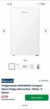 Fridgemaster Undercounter Fridge with Ice Box in White 48cm Wide