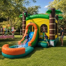Commercial Inflatable Bounce House Water Slide Tropical Combo with Blower Pool