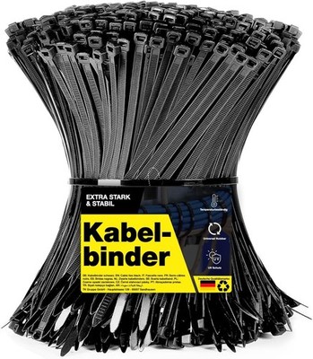 100x Kabelbinder schwarz Cable Ties Set - kurz & lang - Zip ties reißfest 