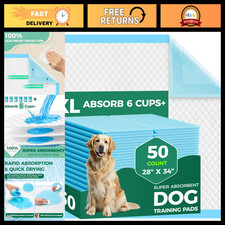 Extra Large Dog Pee Pads 50 Count - 28" x 34", Super Absorbent Leak-Proof Puppy