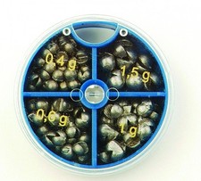 (46,00€/1kg) Klemmblei Schrotblei Dose 65g, Angelblei für verschiedene Montagen 