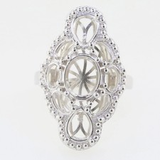 Sterling Silver Semi Mount Setting Oval 10x8mm 6x4mm 8x6mm Cluster Ring