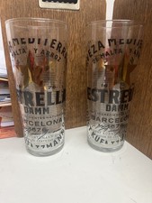 Estrella Damm Pint Glasses x 2. Brand New. Great For HomeBar/ManCave.