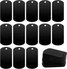 MOZEAT LENS 25 Pcs Metal Stamping Blanks Black Tags for 5*3CM, 