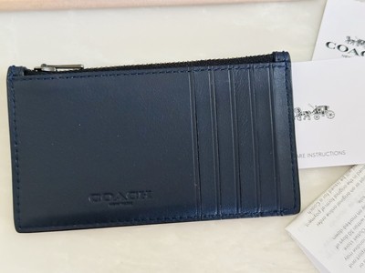 Coach X Star Wars Tauntaun Black Leather Top Zip Card Wallet