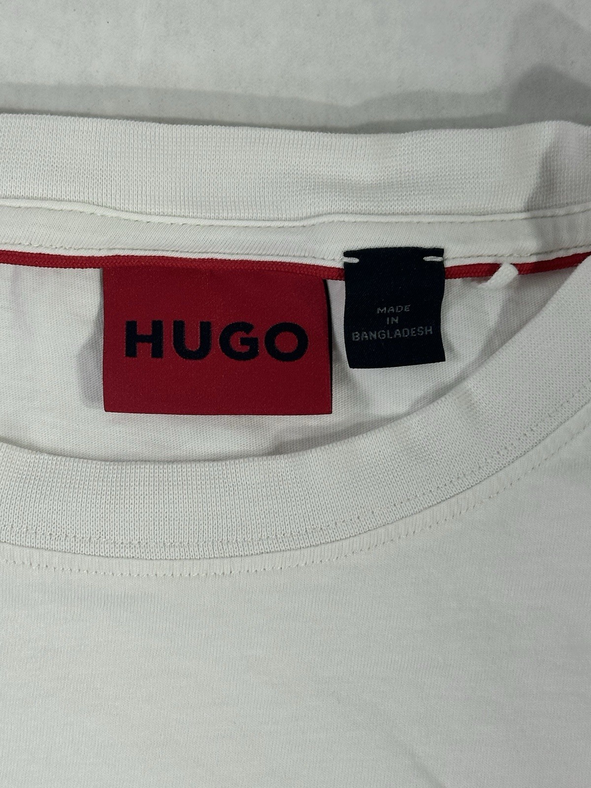 Hugo Boss HUGO Drip Logo T-Shirt White Pink Blue Graphic Tee Men’s Large