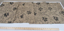 Lot of 6 Park Designs Placemats Rectangular Brown/Black Relief Floral Pattern