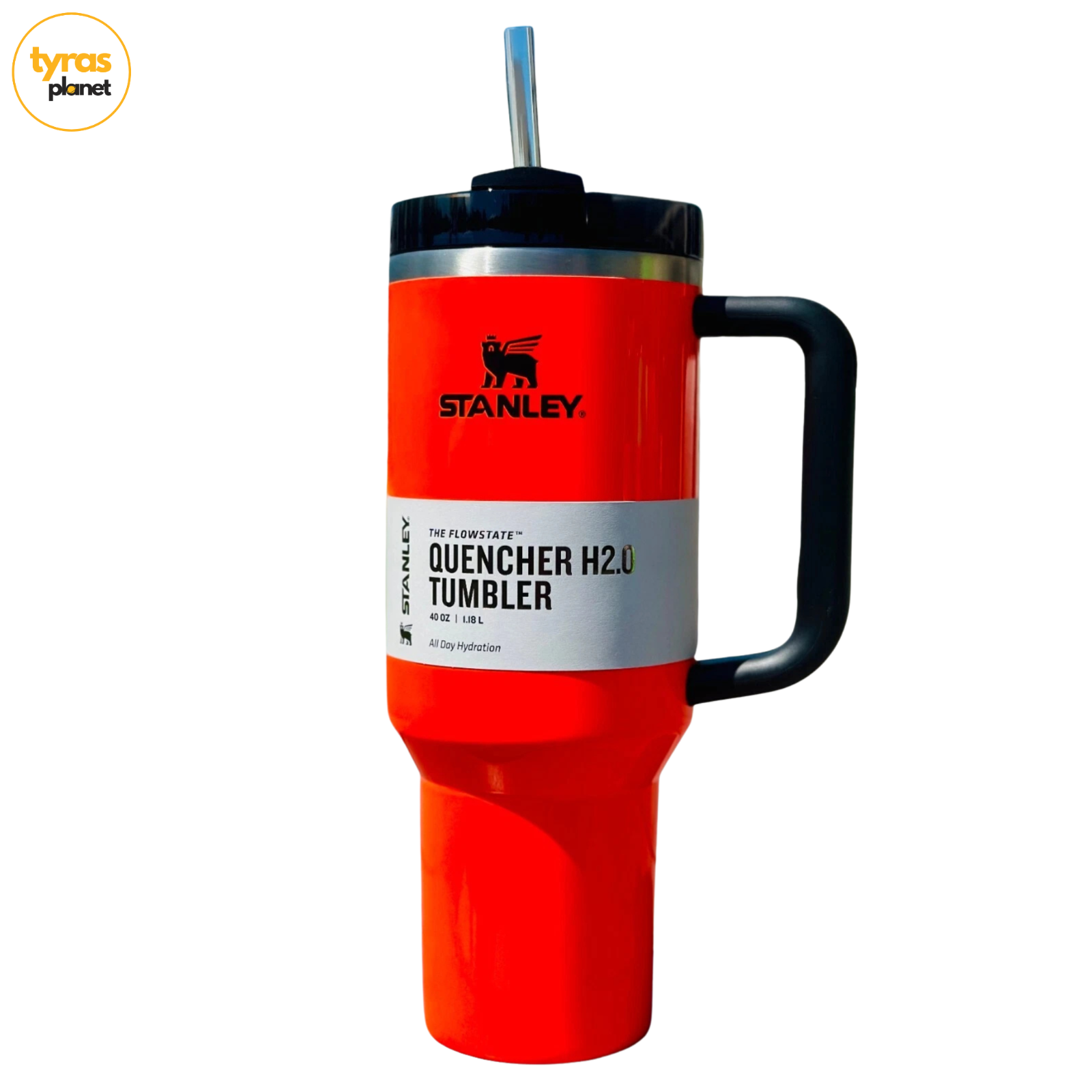 Brand New Stanley 40oz Quencher H2.0 Insulated Tumbler in Neon Orange
