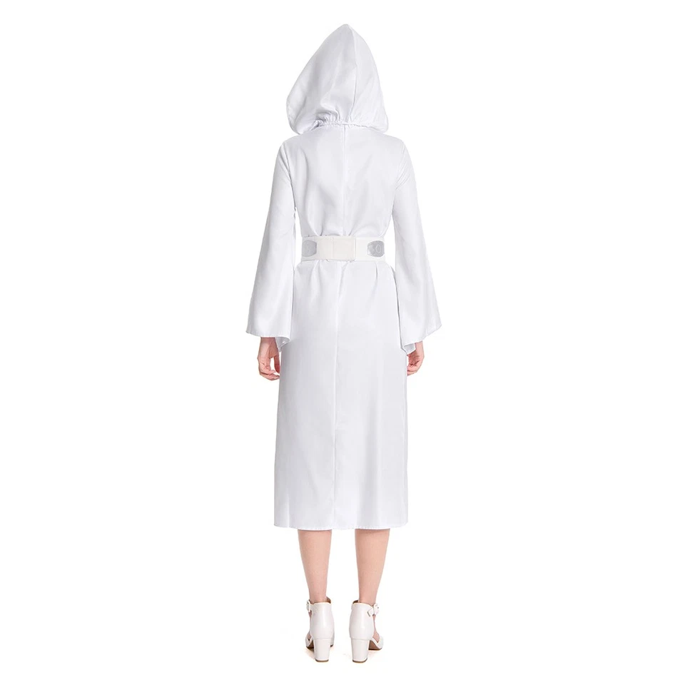 Princesa Leia Organa Disfraz Cosplay Halloween Carnaval Uniforme Sombrero+Cinturón+Vestido Foto 4 de 4