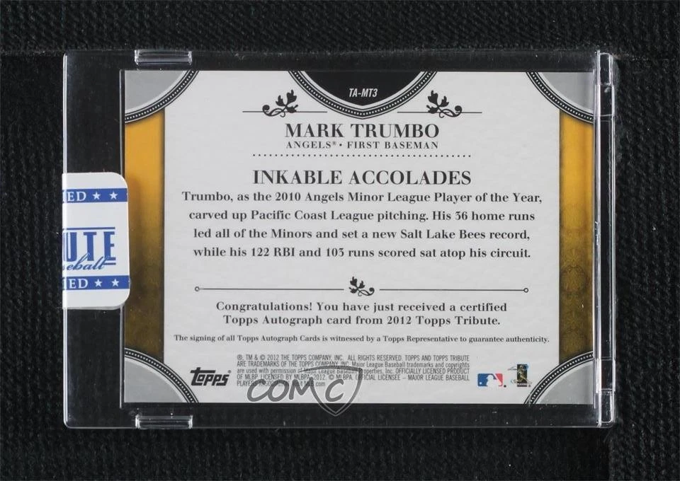 2012 Topps Tribute Auto Blue /50 Mark Trumbo #TA-MT3 Auto - Image 2 of 2